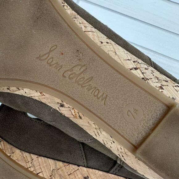 Sam Edelman Dean Caged Gladiator Sandal Green Suede Leather Zip Shoe Size 7.5‎ M - Picture 8 of 8